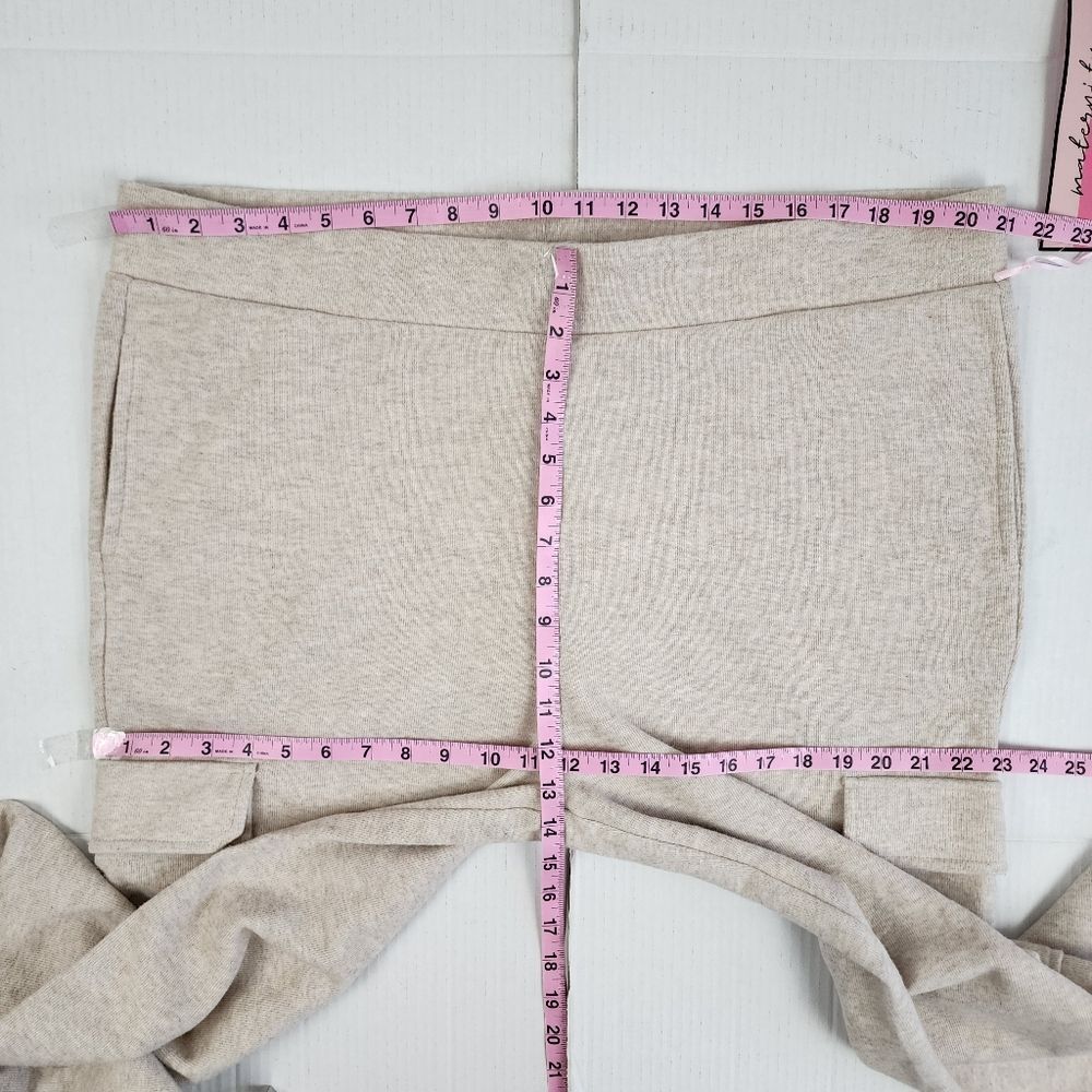 First Kick Maternity Sweatpants Cargo Pants Wide Leg Joggers Cream Size XL - Picture 7 of 15